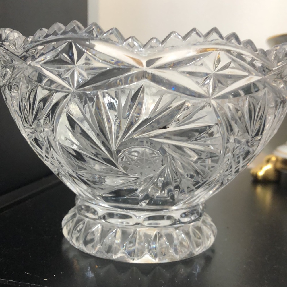 Vintage crystal footed dish